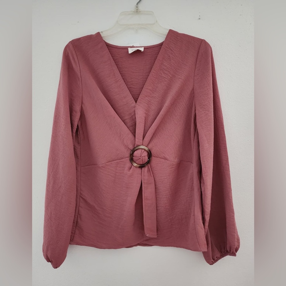 Everly Dusty Rose Long Sleeve Blouse